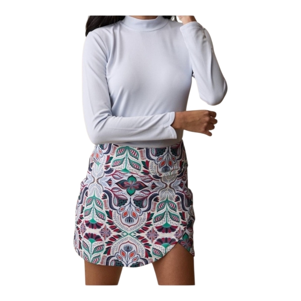 A Putnam Womens Colorful Floral Print Performance Golf Skort Medium